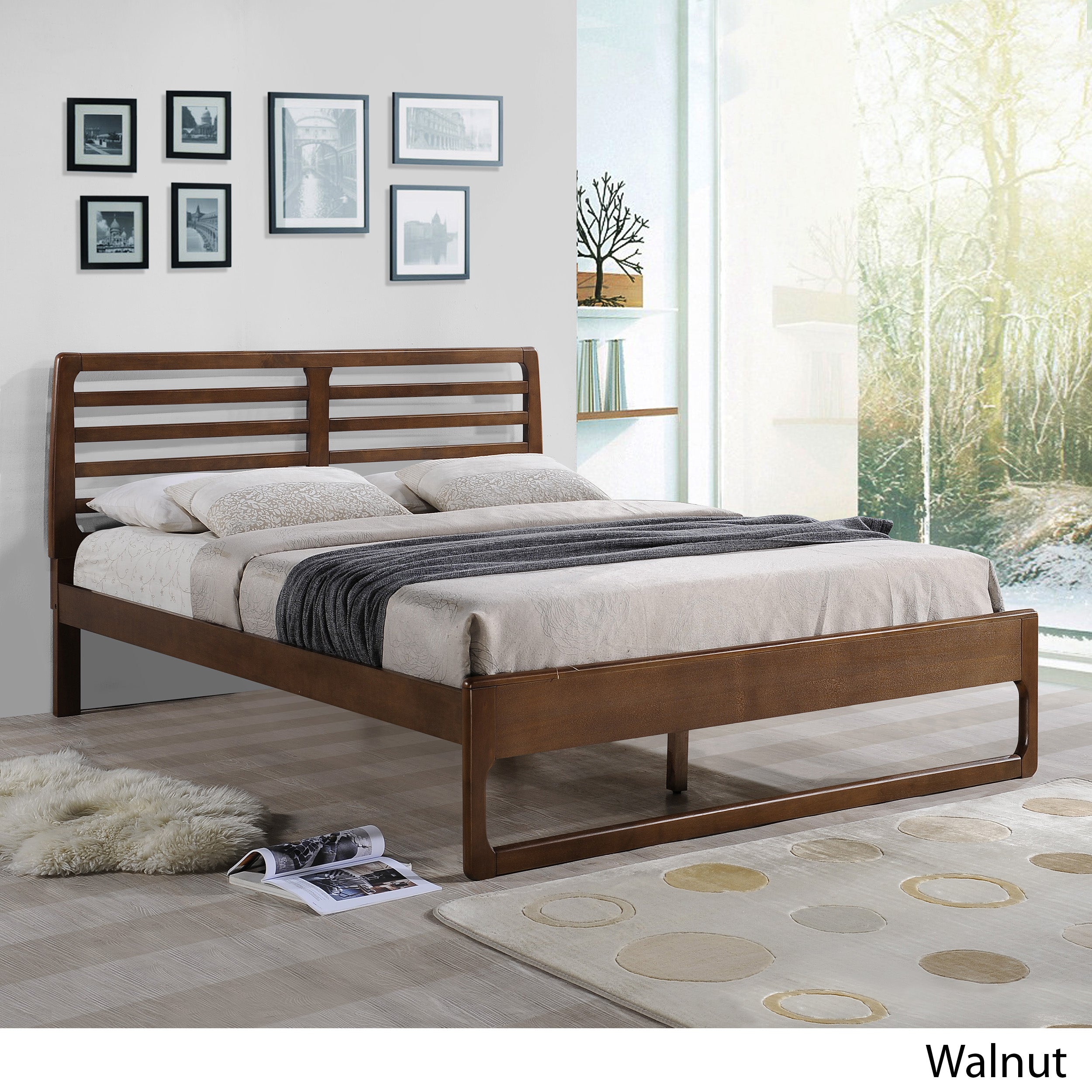 Naylan Transitional Wooden Queen Platform Bed