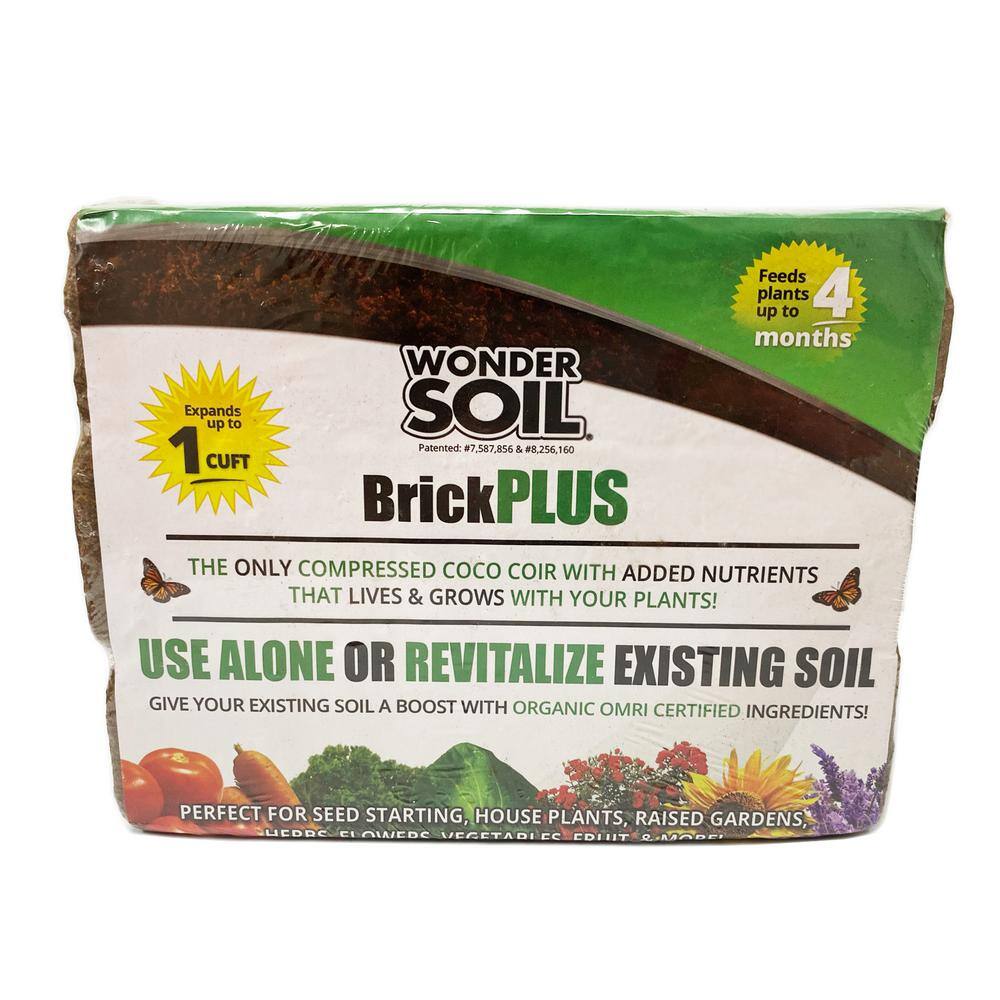 WONDER SOIL 7.5 Gal. Brick Plus Premium Organic Expanding Coco Coir with Worm Castings (3-Pack) WSBP3