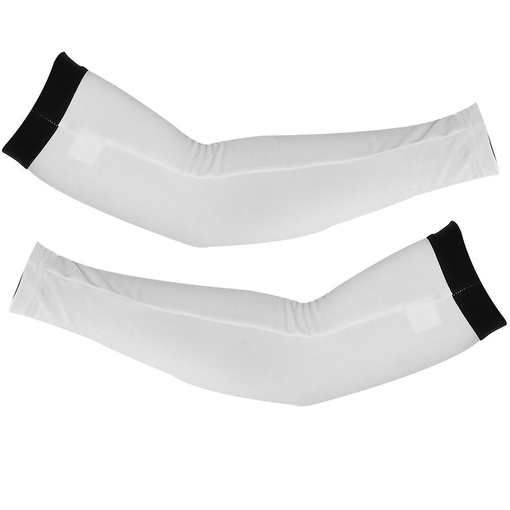 Cycling Windproof Fleece Arm Warmers Outdoor Sports Arm Sleeves Cover (white Xxl)