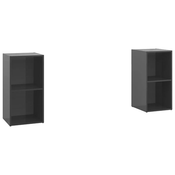 TV Cabinets 2 pcs High Gloss Gray 28.3