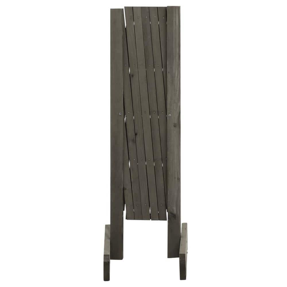 Movisa 23.6 in. Solid Fir wood Garden Fence Gray Y-MVDOHHHKXJ