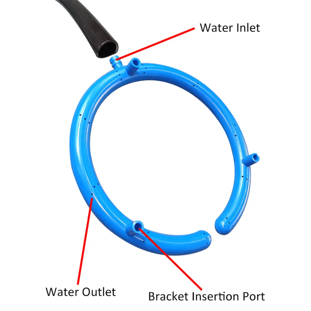 Plastic Hydroponic Water Distributor Flow Drip Irrigation Ring With 3 Removable Stands