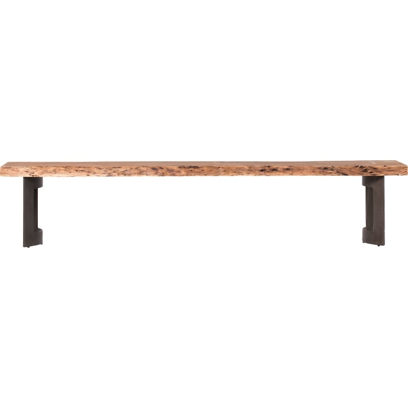 Aurelle Home Bennett Rustic Farmhouse Live Edge Bench