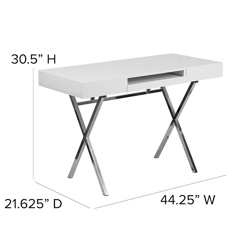 Flash Furniture White Computer Desk with Keyboard Tray