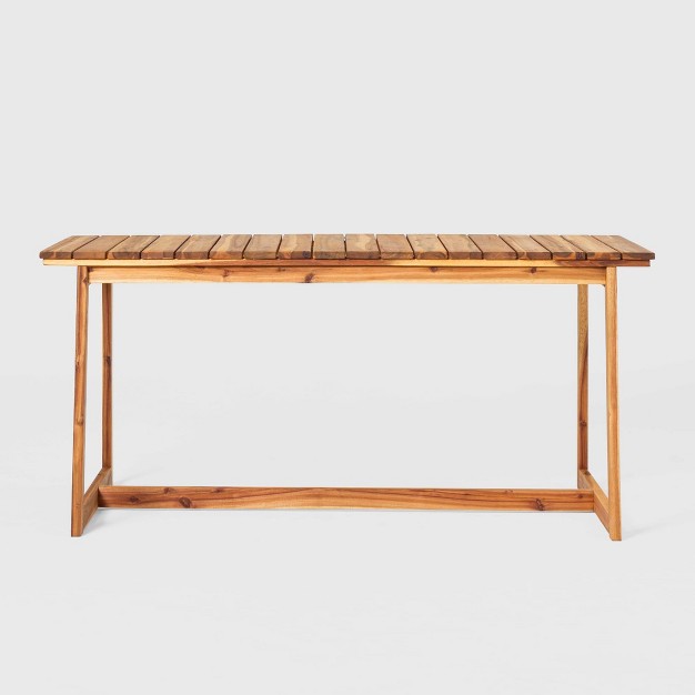 Modern Acacia Slatted Rectangle Outdoor Dining Table