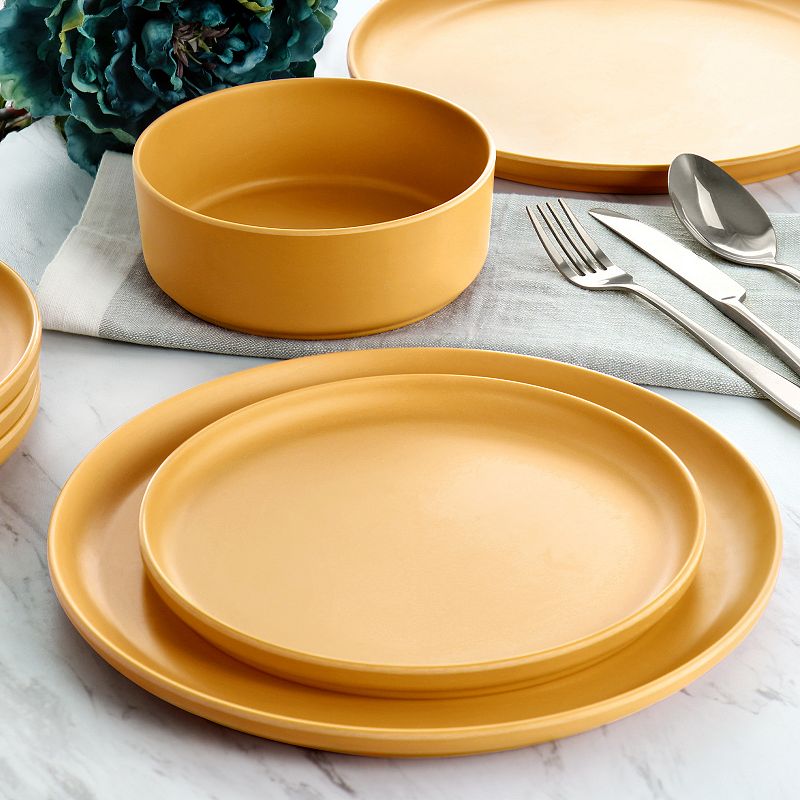 Gibson Home Canyon Crest 12 Piece Round Melamine Dinnerware Set