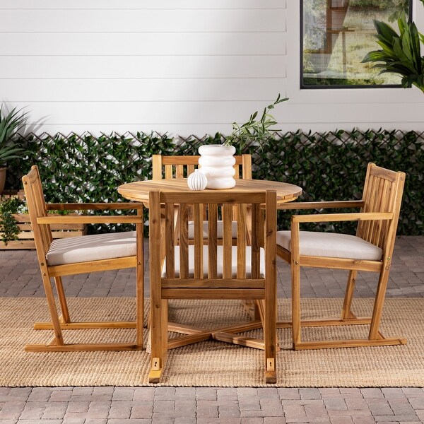 Middlebrook 5Piece Solid Wood Round Patio Dining Set