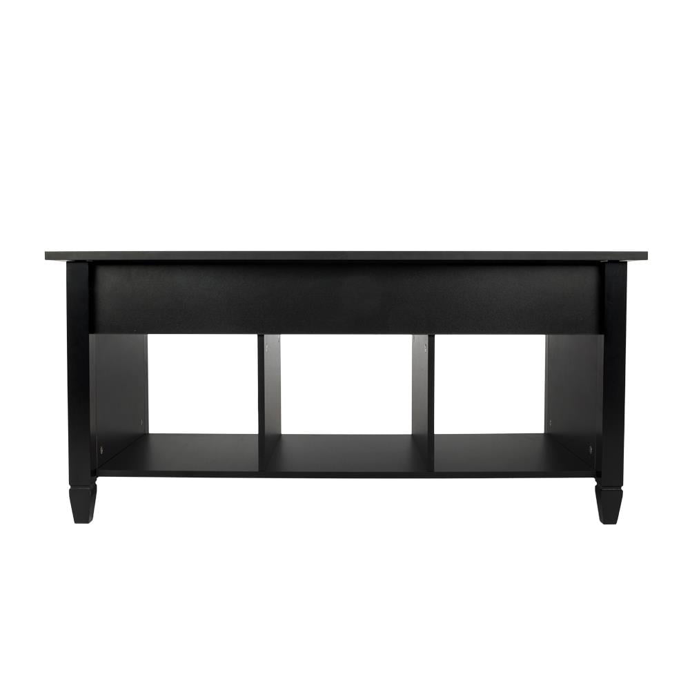 Zimtown Lift Up Top Coffee Table with Hidden Compartment End Rectangle Table Storage Space Living Room Furniture (Black)