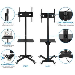 mount-it! Adjustable Mobile TV Cart for 23 in. to 55 in. Screens MI-1876