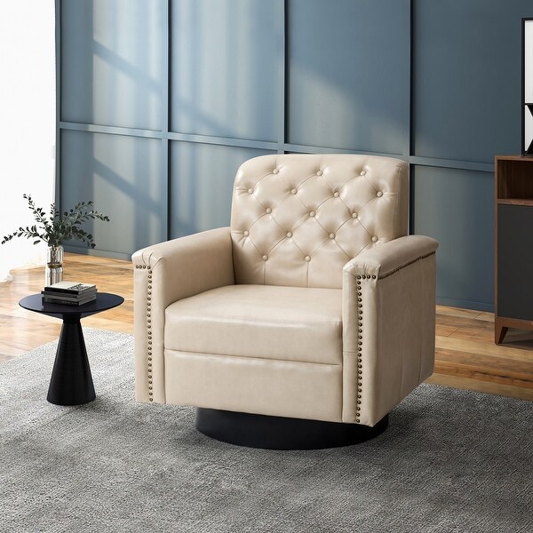 Venus Upholstered Accent Armchair with Button-Tufted Back by HULALA HOME