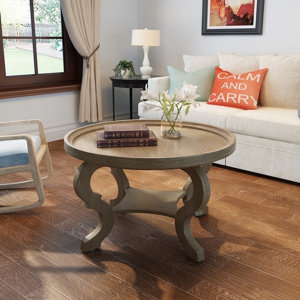 Althea Round Faux Wood Coffee Table by Christopher Knight Home