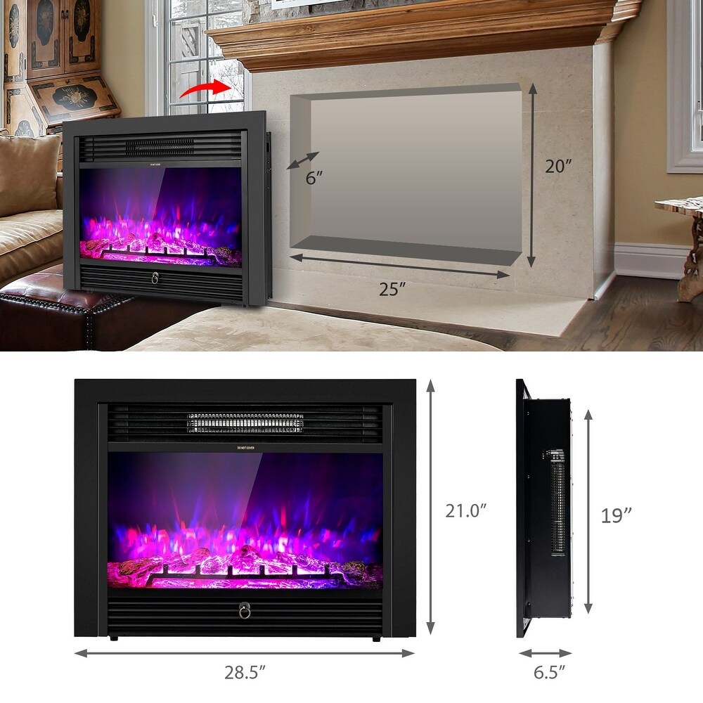 28.5 inch Recessed Mounted Standing Fireplace Heater with 3 Flame Option   28.5\