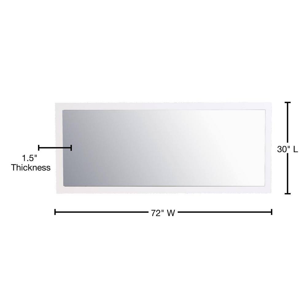 Eviva Lugano 72 in.x 30 in. H Large Rectangular Framed Wall Mount Bathroom Vanity Mirror in Glossy White EVMR-72X30-GWH