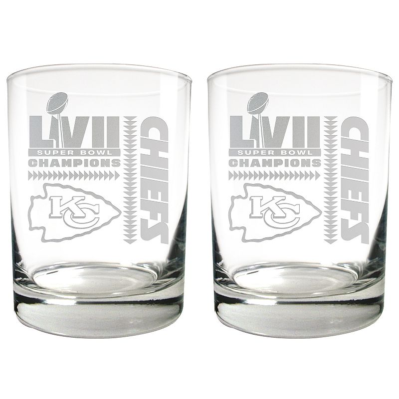 Kansas City Chiefs Super Bowl LVII Champions Commissioner Rocks Glass Set