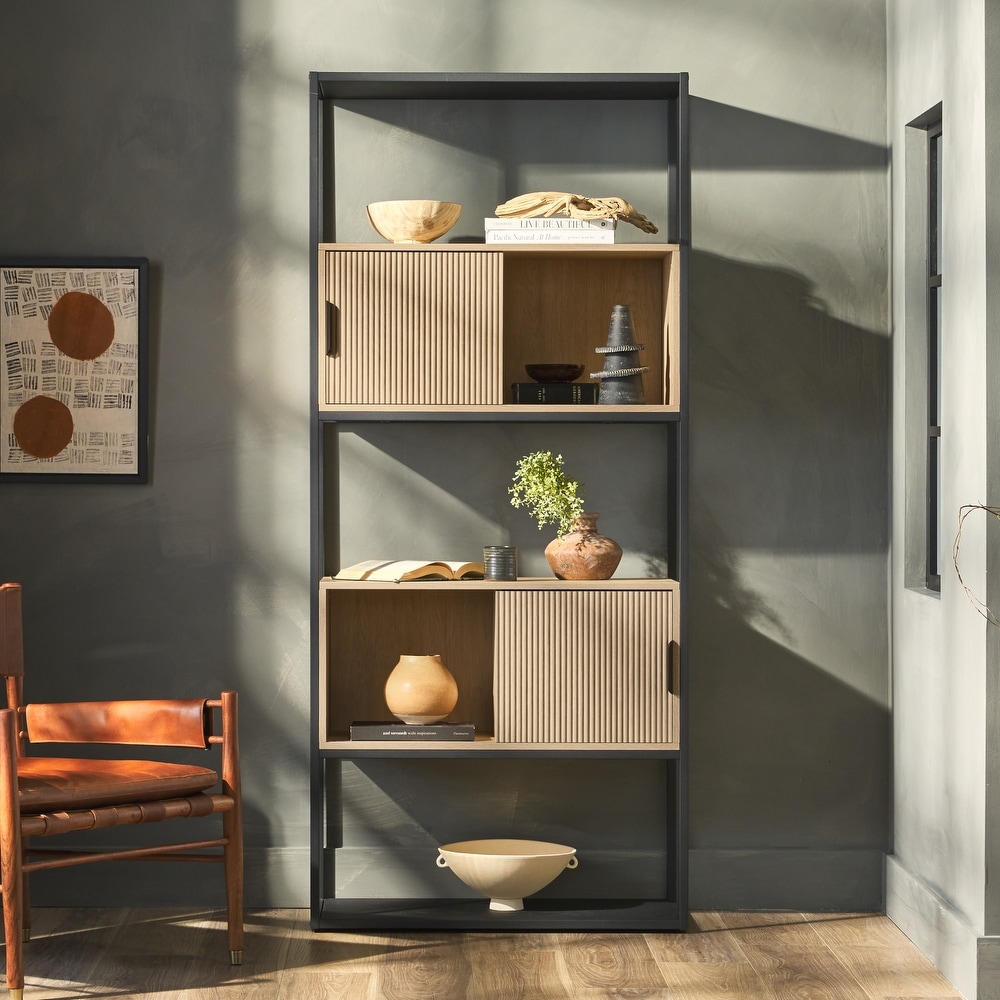 Middlebrook Designs Modern Fluted Door Bookcase