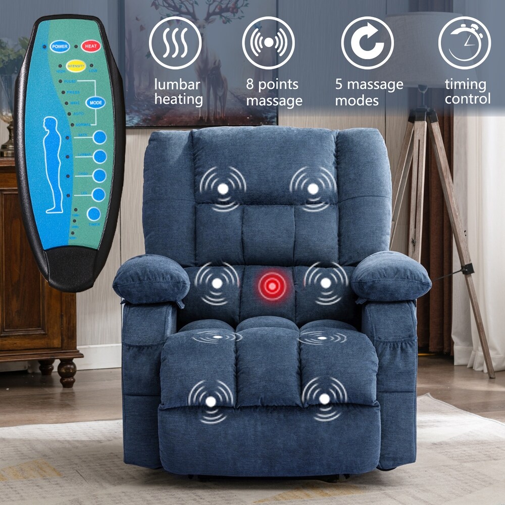 Super Soft And Large Power Lift Recliner Chair with Massage and Heat for Elderly