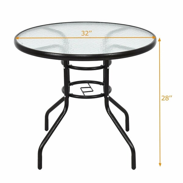 Patio Round Table Steel Frame Dining Table