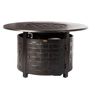 Fire Sense Perissa 44 in. Woven Aluminum LPG Fire Pit in Antique Bronze 62208