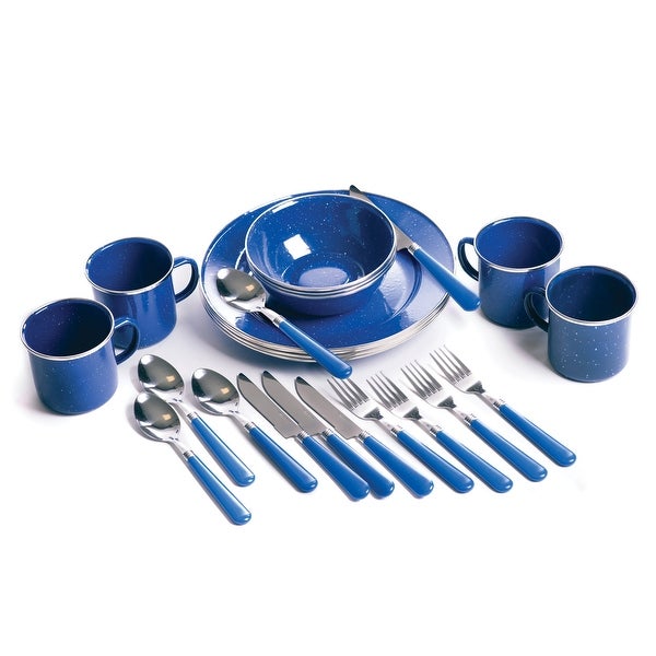 24-piece Enamel Camping Tableware Set -  - 37530989