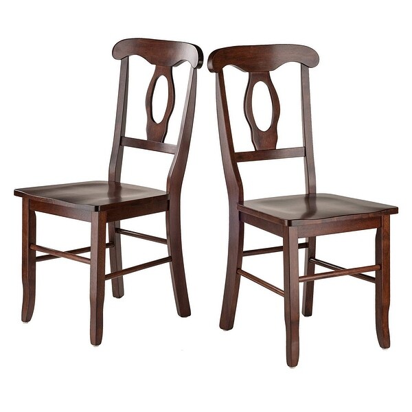 Wood Clayton 3-Pc Dining Set， Drop Leaf Table and 2 Keyhole Back Chairs， Walnut