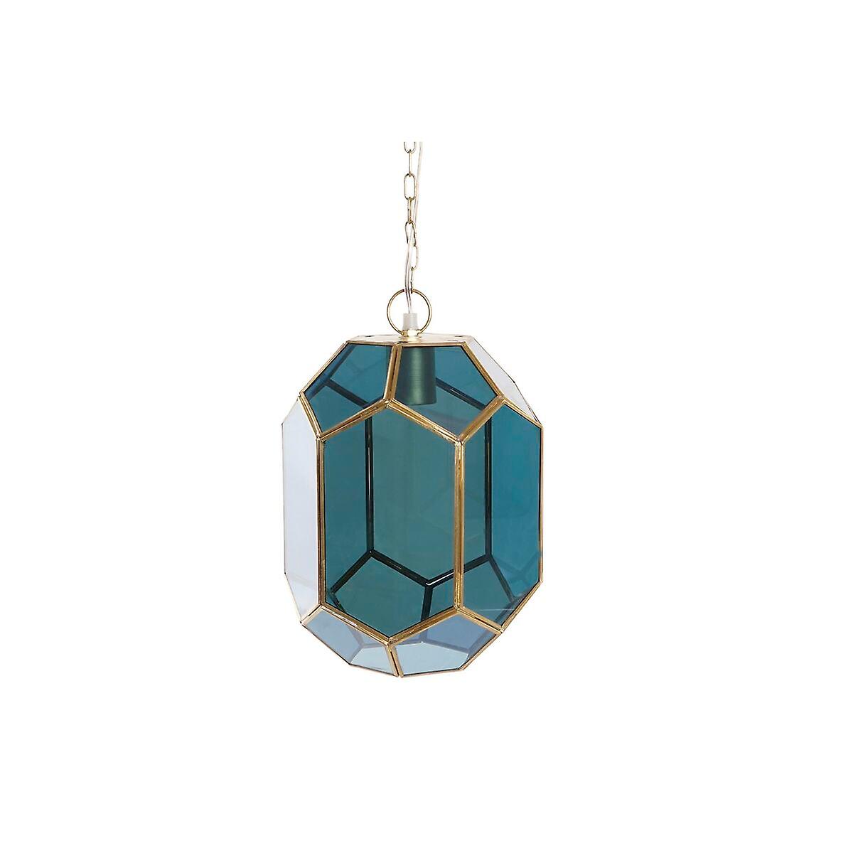 Ceiling Light DKD Home Decor Crystal Blue Golden Brass 50 W (22 x 23 x 29 cm)