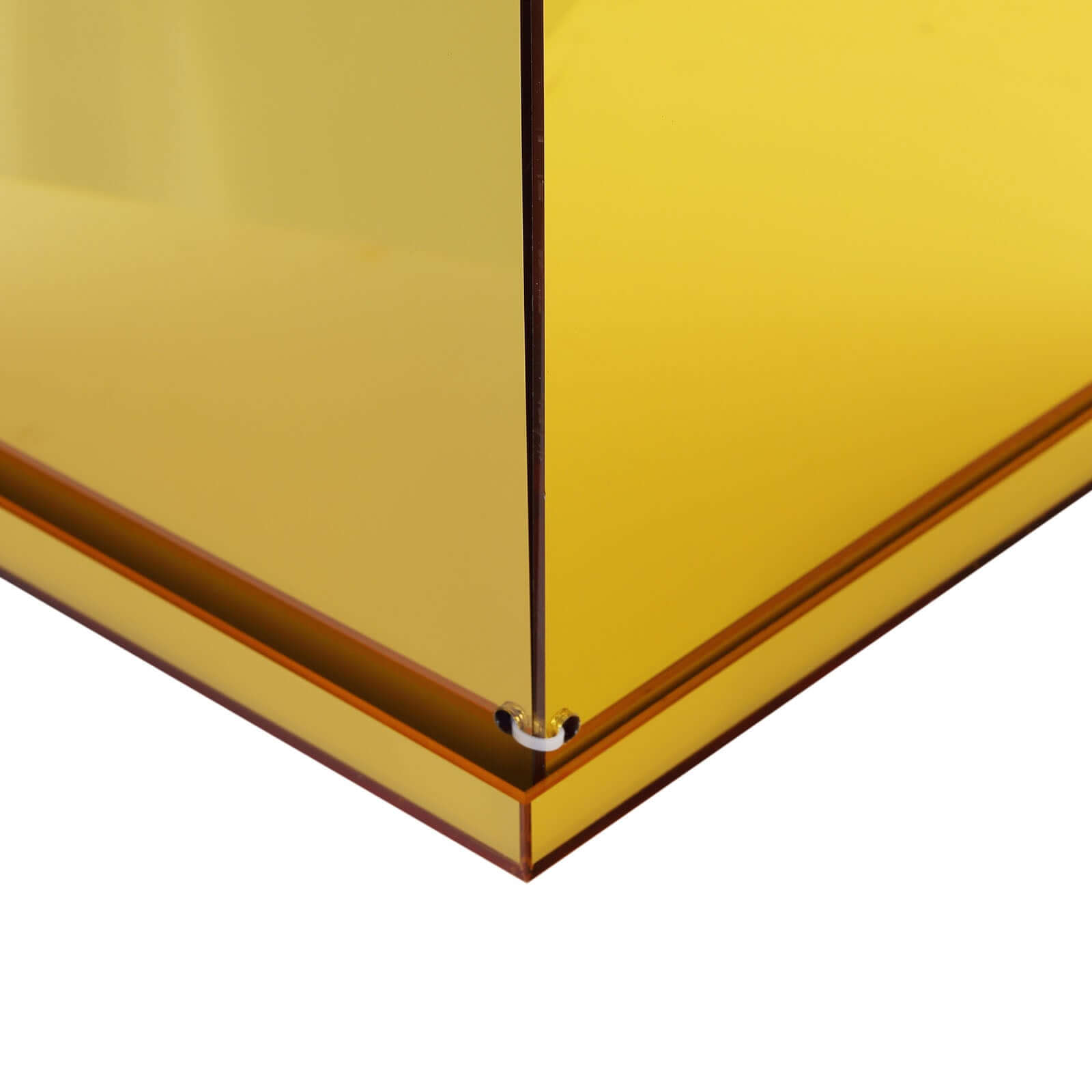 Floor Standing Gold Mirror Finish Acrylic Pedestal Riser, Display Box with Interchangeable Lid and Base 40