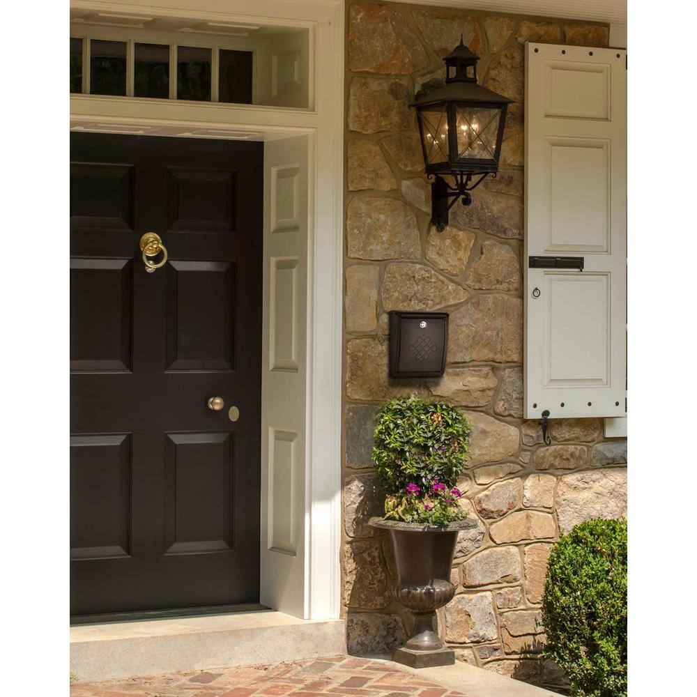 Architectural Mailboxes Bordeaux Rubbed Bronze Medium Steel Locking Wall Mount Mailbox 2697RZ-10