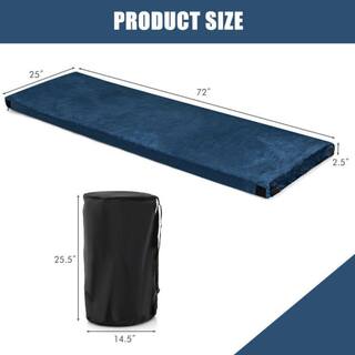 Afoxsos 72 in. L x 25 in. W Dark Blue Outdoor Portable Sleeping Pad Lightweight Memory Sleeping Mat for Hiking Camping HDDB1771