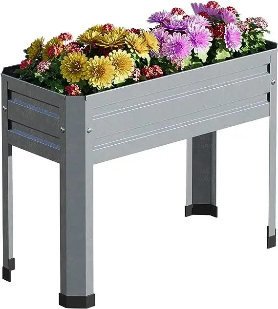 New Look Raised Garden Bed Garden Raised Planter Box with Legs  Galvanized Garden Planter for Herbs and Vegetables