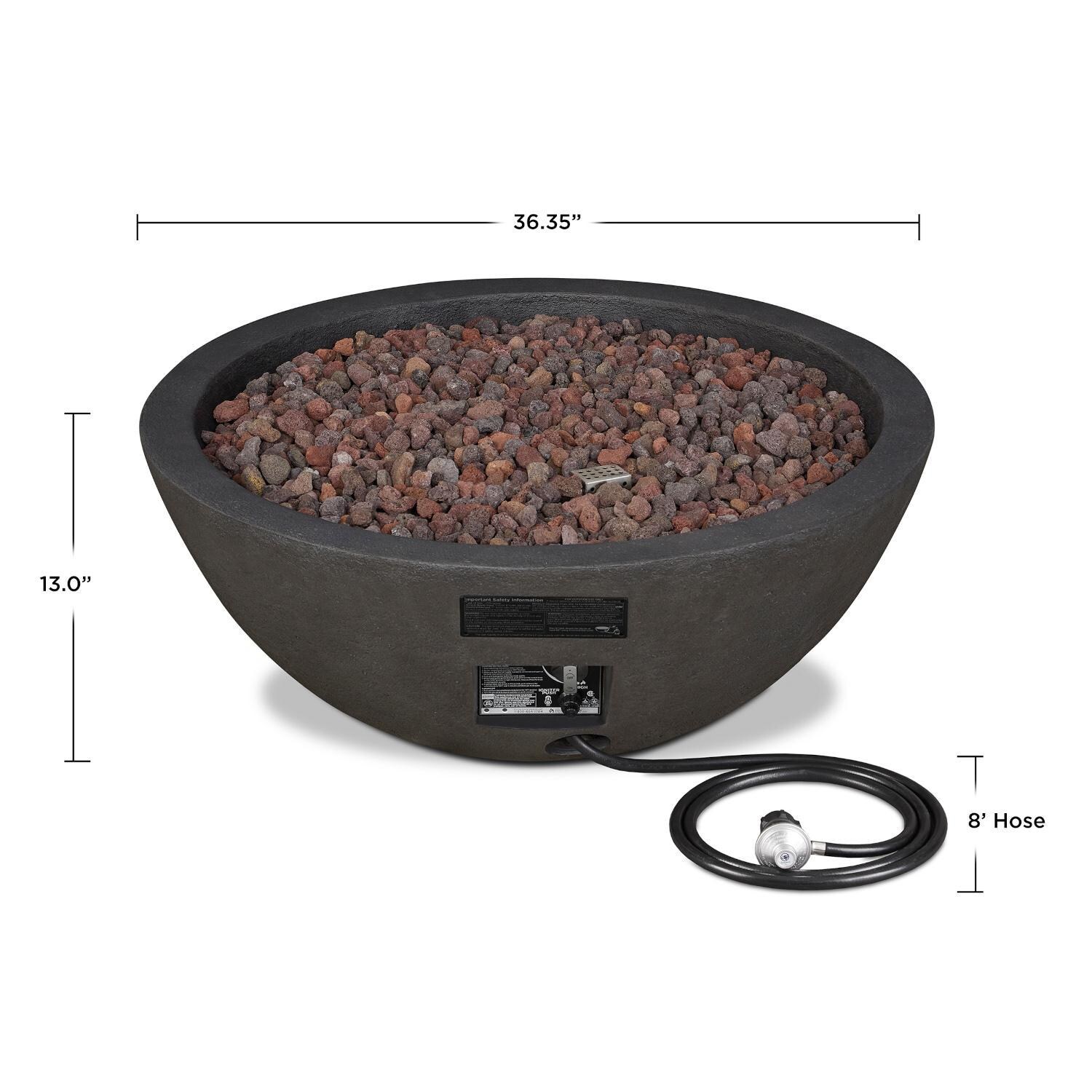 Lakeview Creekwood 36-Inch Round Propane Gas Fire Bowl