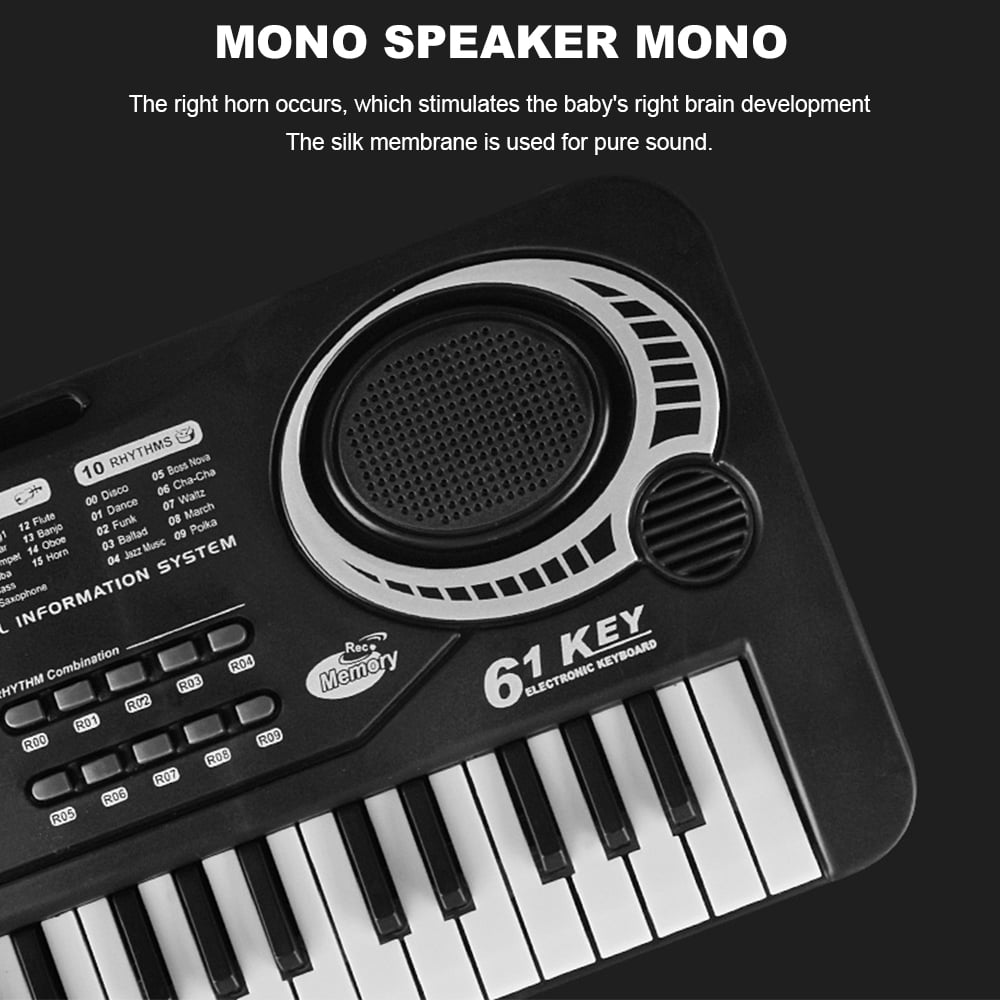 HOTBEST Piano Keyboard for kids 61 key with Microphone ， Musical Interactie Teaching Piano Keyboard Powered or USB with Manual