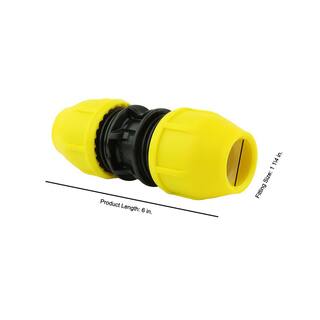 HOME-FLEX 1-14 in. IPS DR 11 Underground Yellow Poly Gas Pipe Coupler 18-429-012