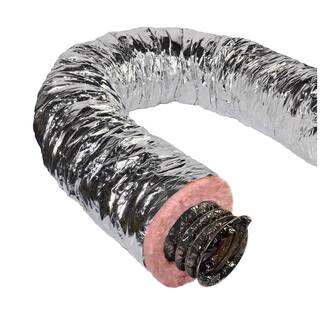 Master Flow 4 in. x 25 ft. Insulated Flexible Duct R6 Silver Jacket F6IFD4X300