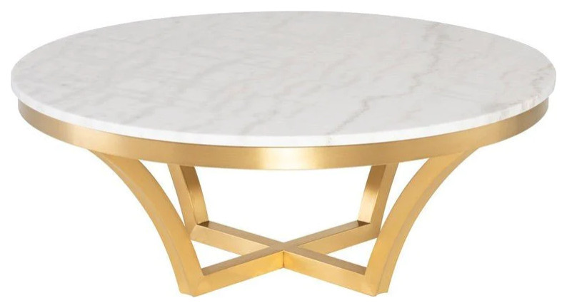 Azalia White Marble Coffee Table   Contemporary   Coffee Tables   by V.S.D Furniture  Houzz