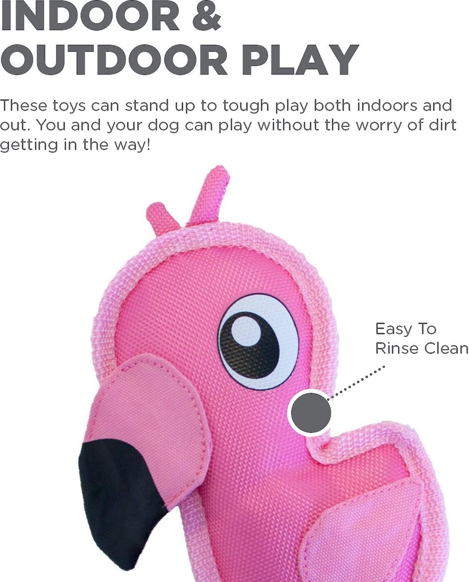 Outward Hound Fire Biterz Squeaky Dog Toy Flamingo