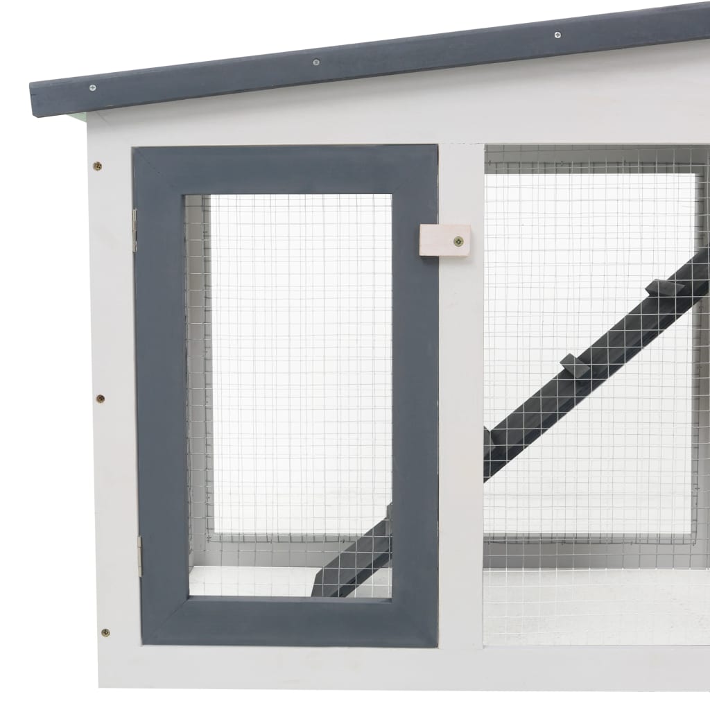 Rabbit Hutch Outdoor Inlife Large Rabbit House Gray and White 80.3