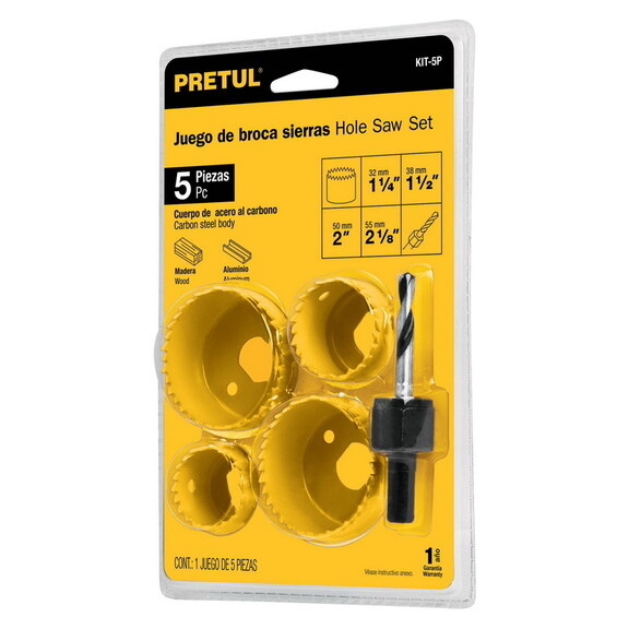 Pretul 23550 Hole Saw Set 5 Pieces Pretul