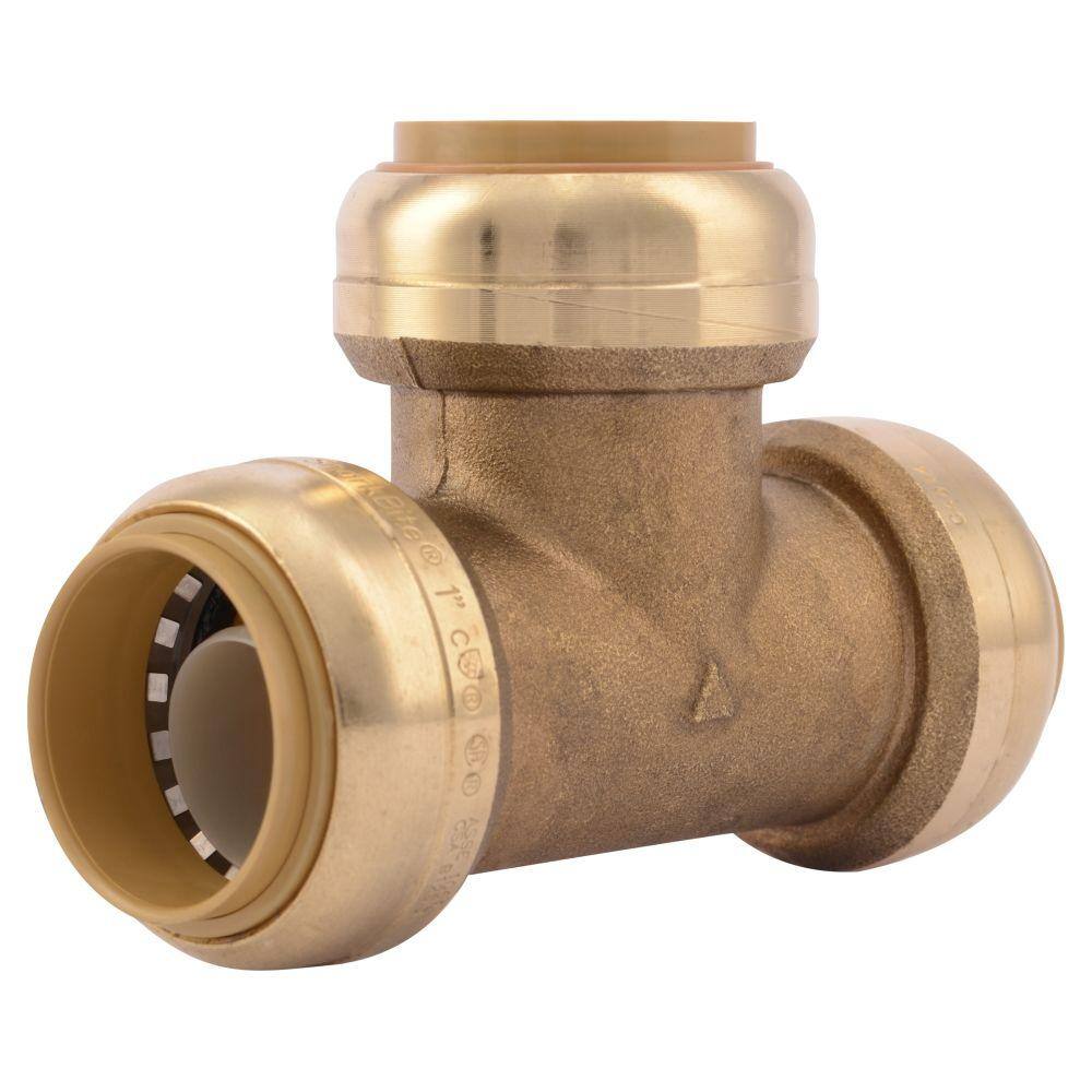 SharkBite 1 in. Push-to-Connect Brass Tee Fitting U374LFA