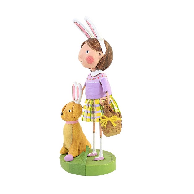 Lori Mitchell All Ears For Easter One Figurine 7 0 Inches Puppy Dog Egg Hunt 15509 Polyresin Purple