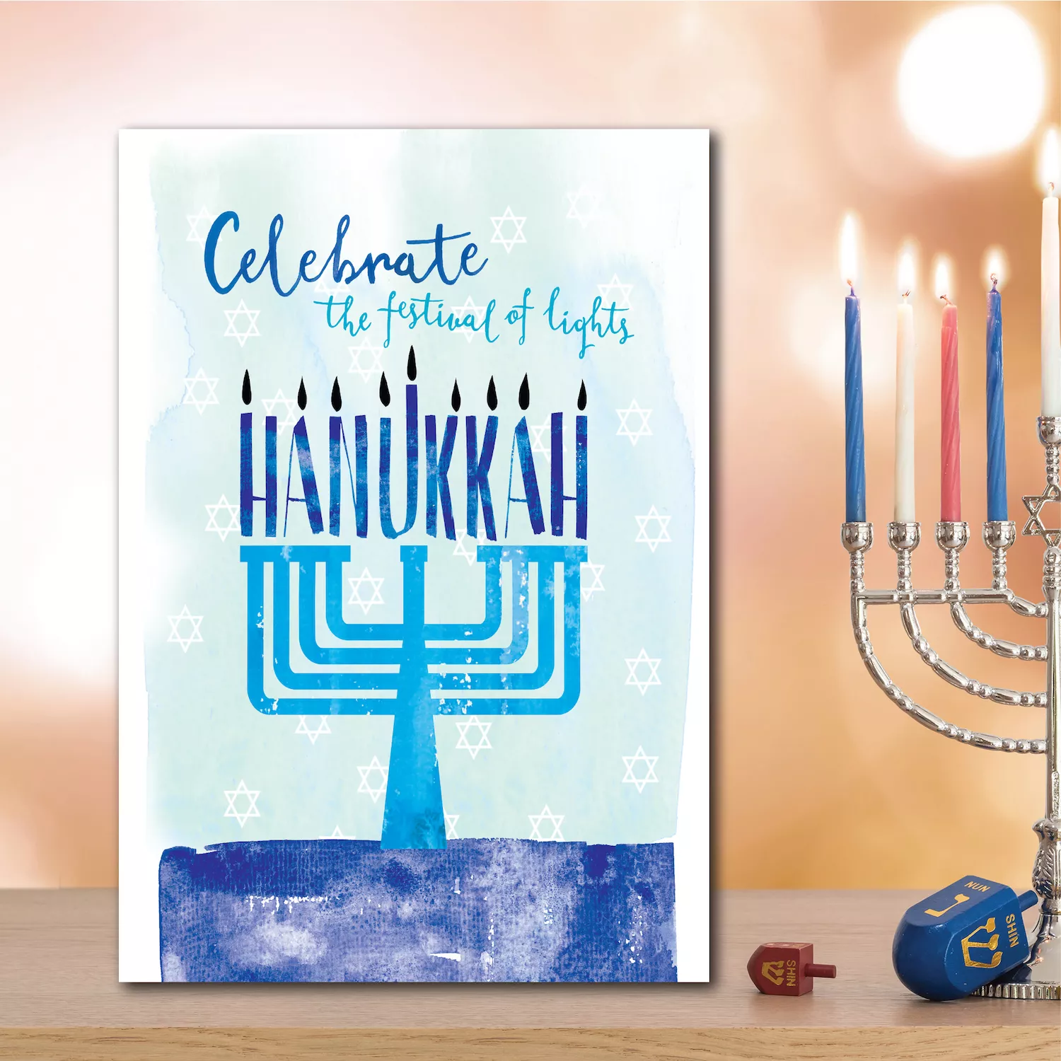 COURTSIDE MARKET Celebrated Happy Hanukkah Canvas Wall Art