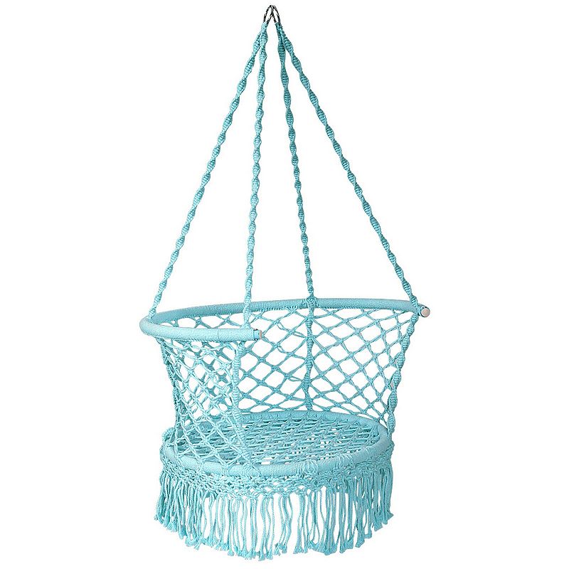 Hanging Hammock Chair Cotton Rope Hand-woven Tassels Design