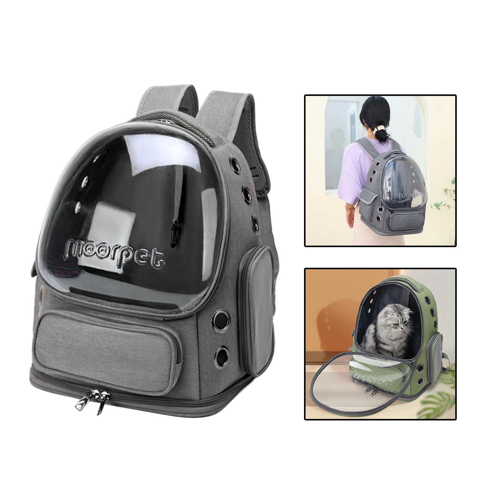 Cat Carrier Backpack Airline Cat and Small Dog Large Ventilated Portable Carrying Bag Pet Backpack for Travel Outdoor Hiking Use Grey