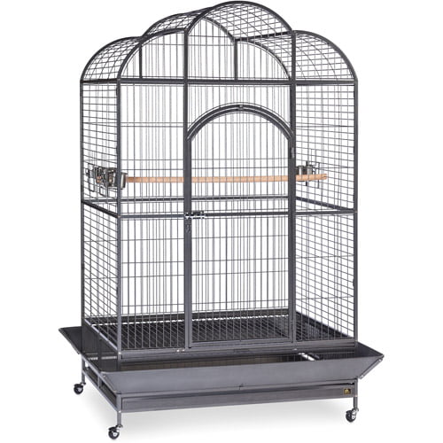 Prevue Pet Products Wrought Iron Silverado Macaw Dometop Bird Cage， Silver