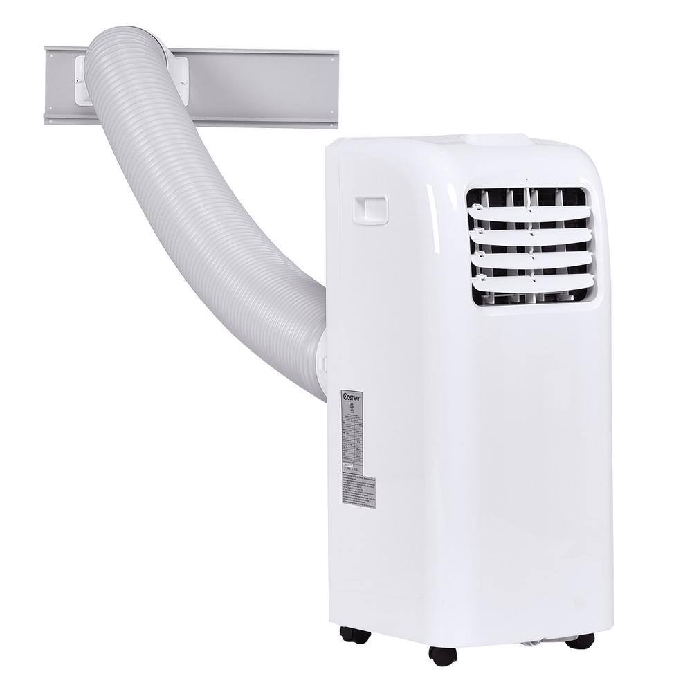 Costway 8000 BTU Portable Air Conditioner and Dehumidifier Function Remote in White with Window Kit EP22783