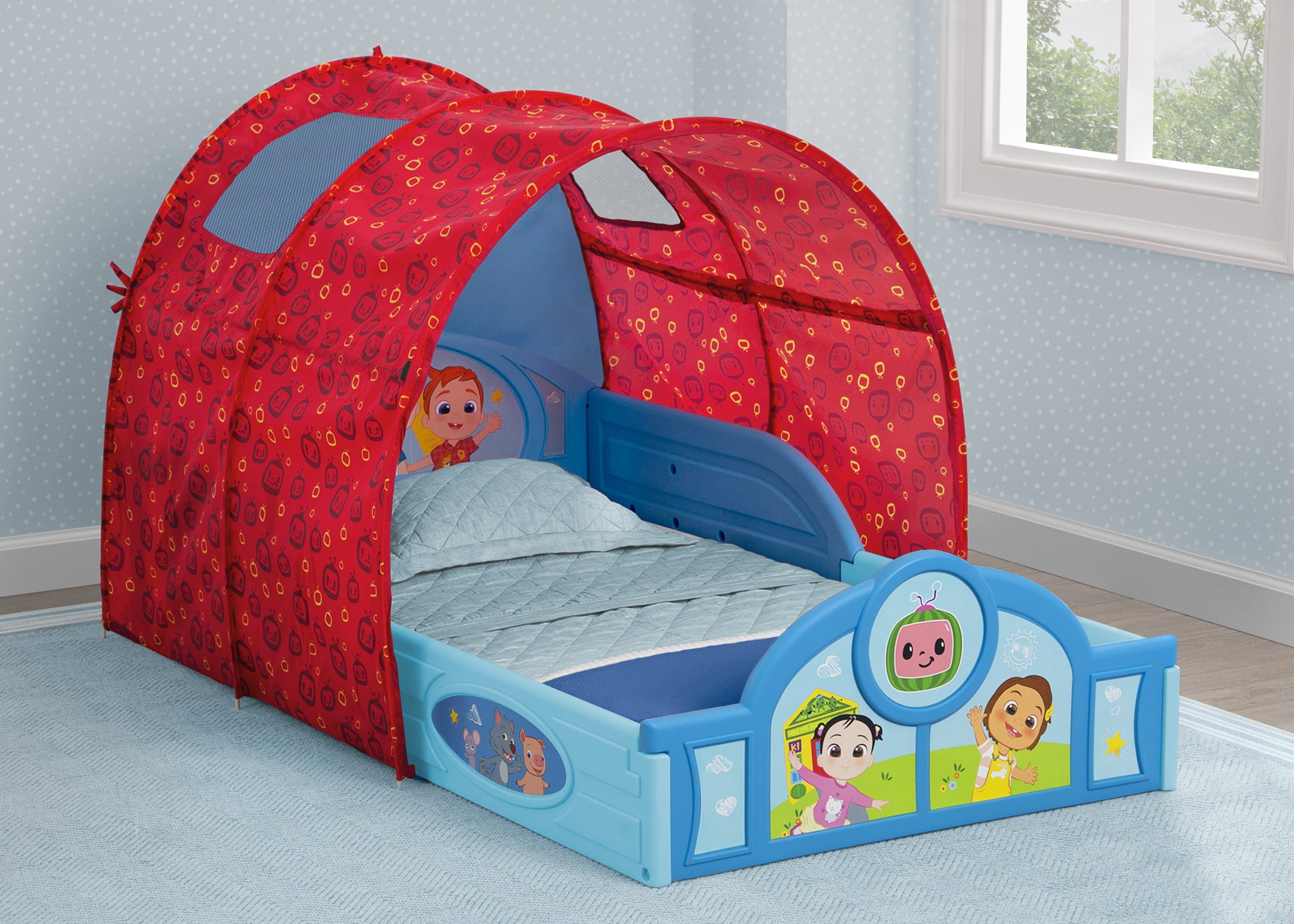 CoComelon Sleep and Play Toddler Bed with Tent by Delta Children