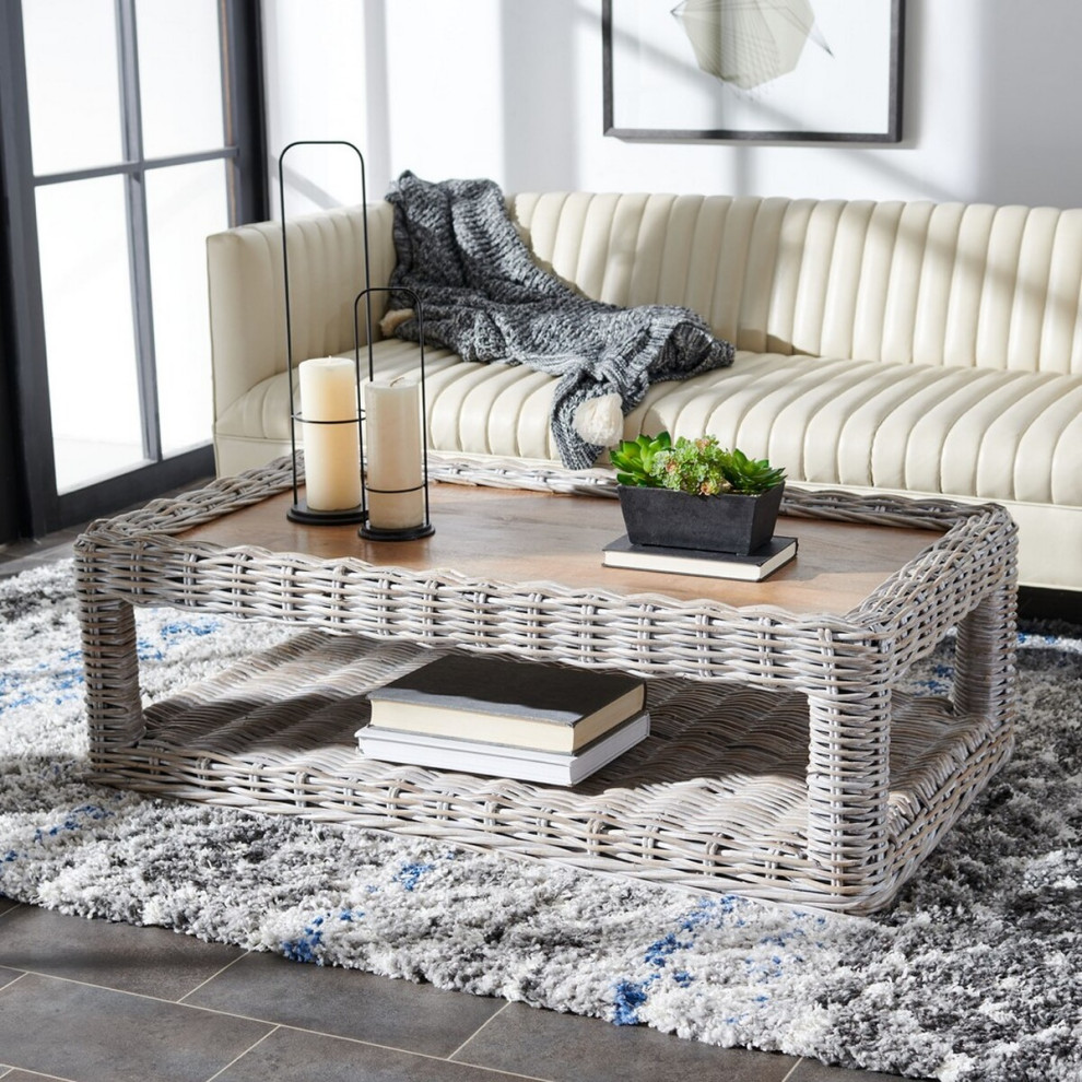 Mary Rattan Coffee Table   Tropical   Coffee Tables   by Peachtree Fine Furniture  Houzz