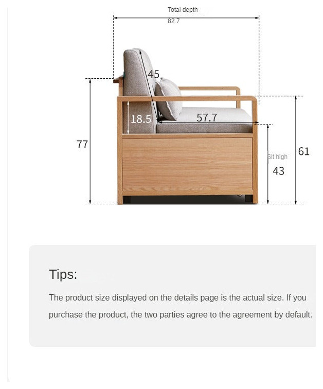 North American Oak Solid Wood Sofa Bed Modern MultiFunctional   Transitional   Sleeper Sofas   by GVAwood  Houzz