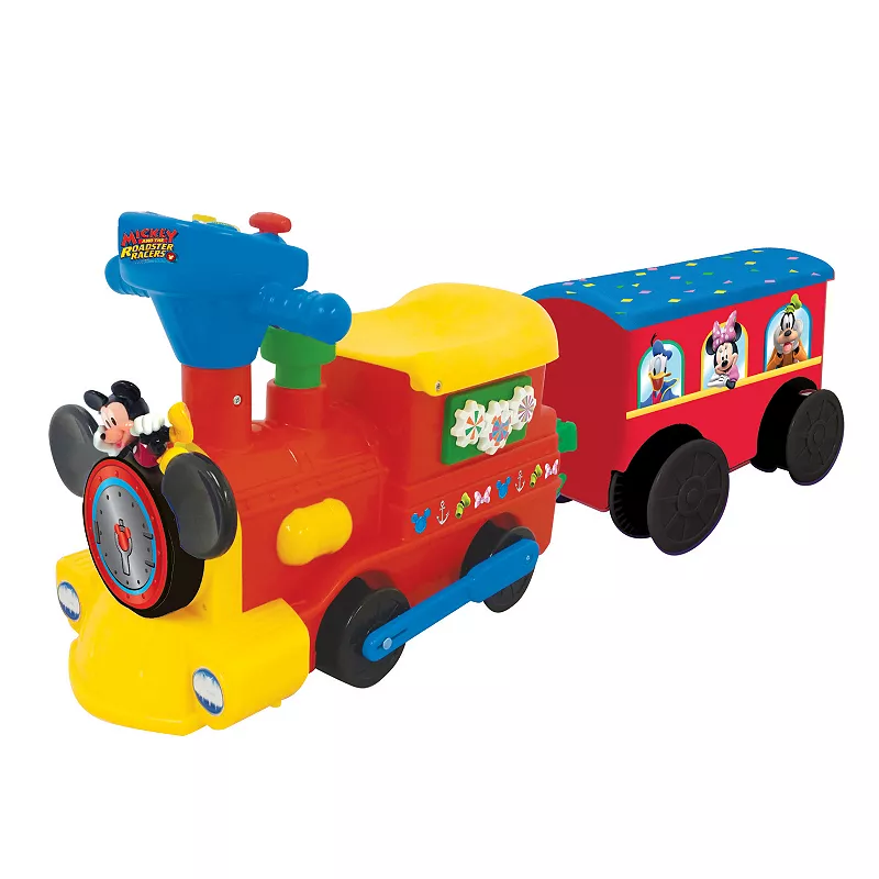 Disney's Mickey Mouse 2-in-1 Ride-on Choo Choo Train with Caboose and Tracks by Kiddieland