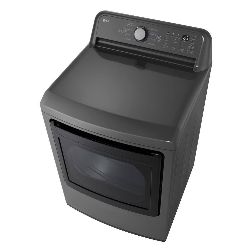 LG 7.3 cu. ft. Ultra Large High Efficiency Vented Electric Dryer in Middle Black DLE7150M