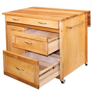 Catskill Craftsmen 38 in. wide Butcher Block Kitchen Island with Deep Drawers 15218